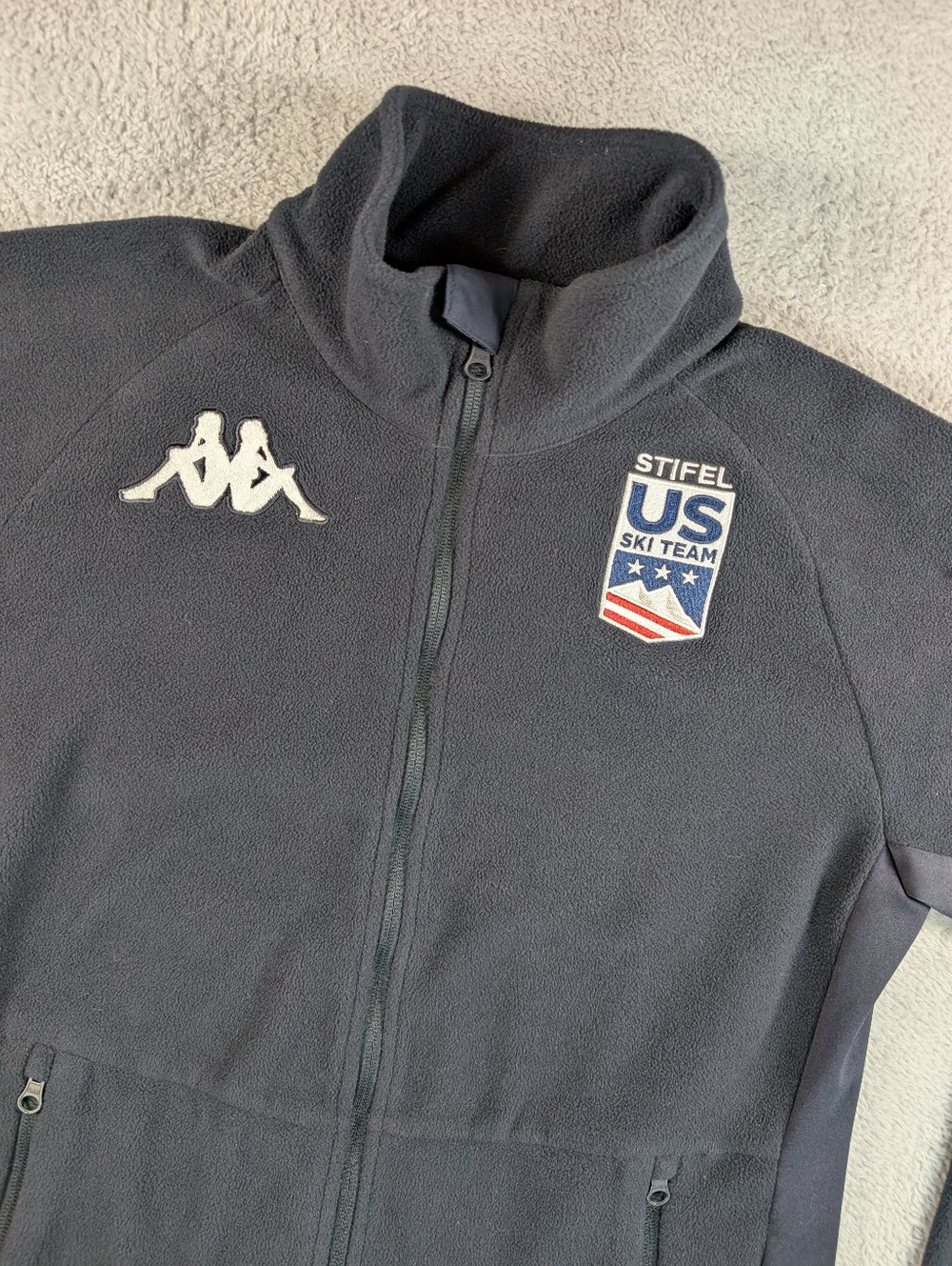 Kappa USA Ski Team Fleece Jacket Mens L Blue Stifel USA
